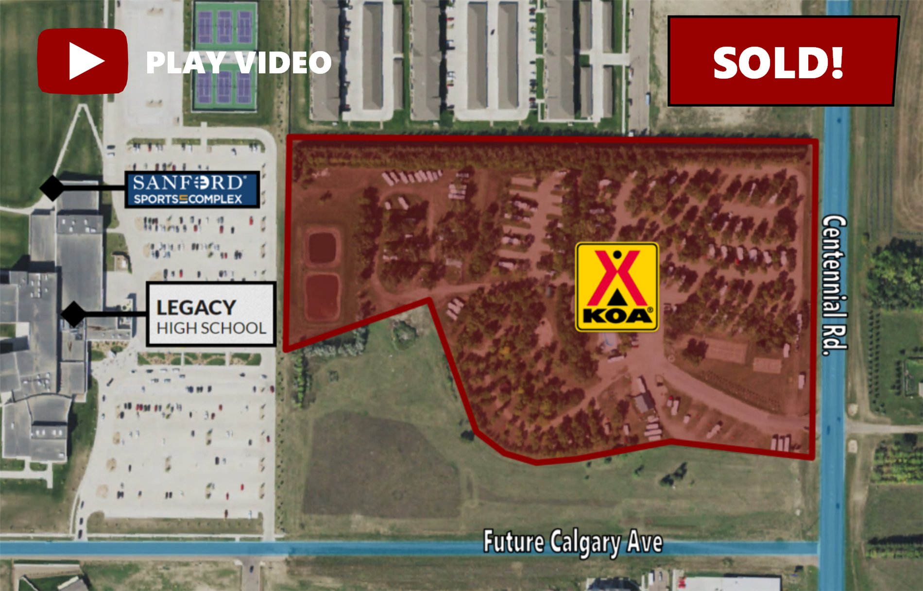 SOLD! AWESOME COMMERCIAL DEVELOPMENT OPPORTUNITY IN BOOMING NE BISMARCK- CURRENTLY KOA CAMPGROUND